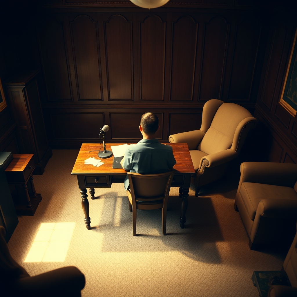 person at desk