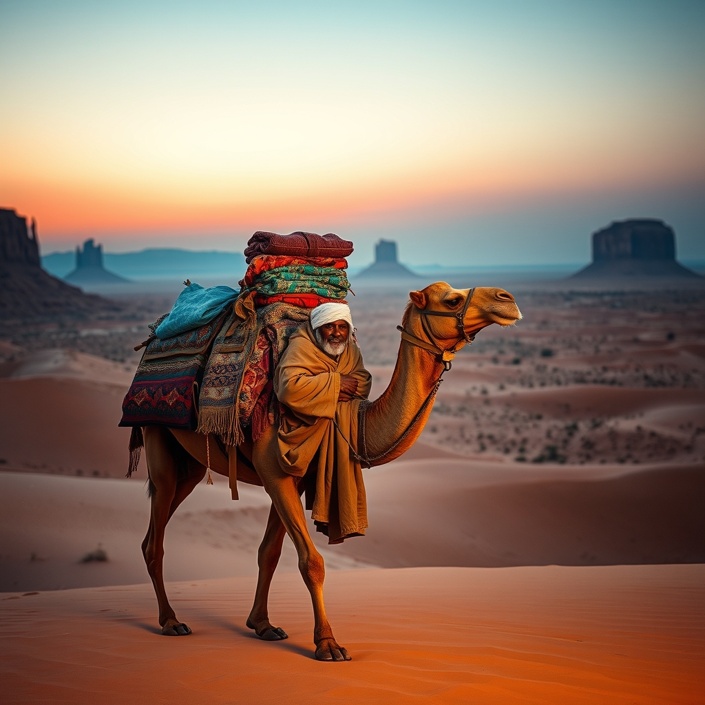 Caravan in desert