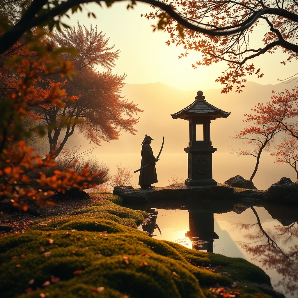 Samurai in garden