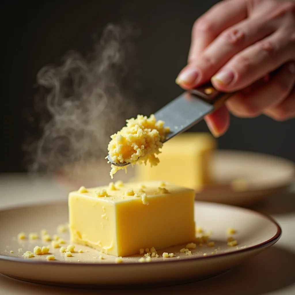 melted butter on table
