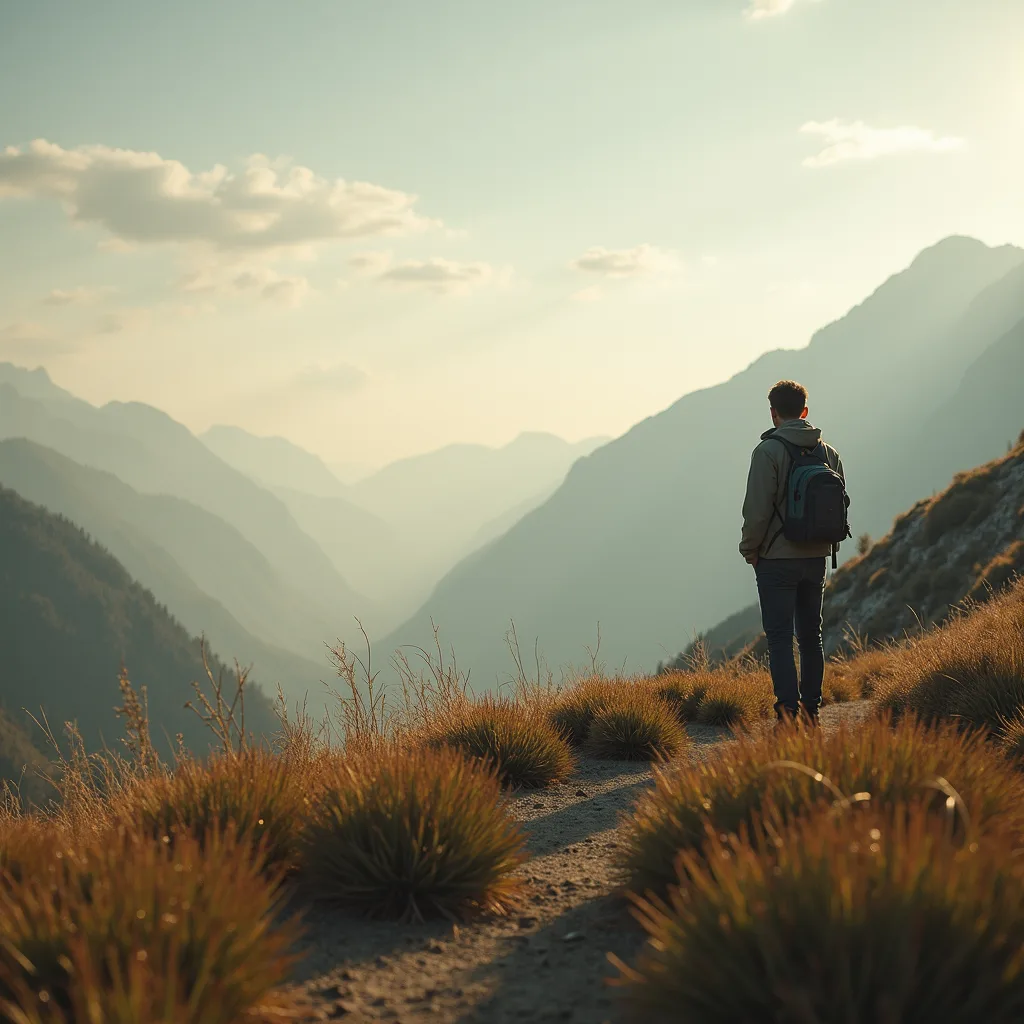 person on mountain peak