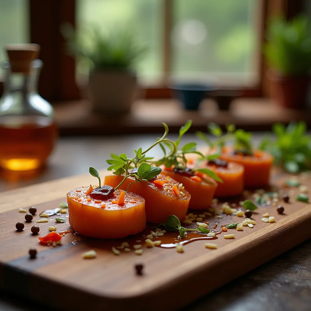 kitchen table with food