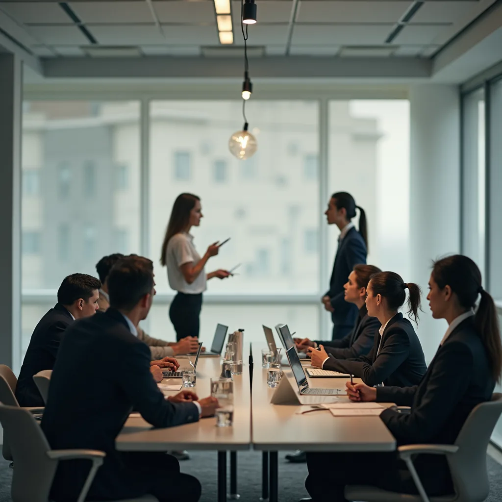 Person standing in conference room