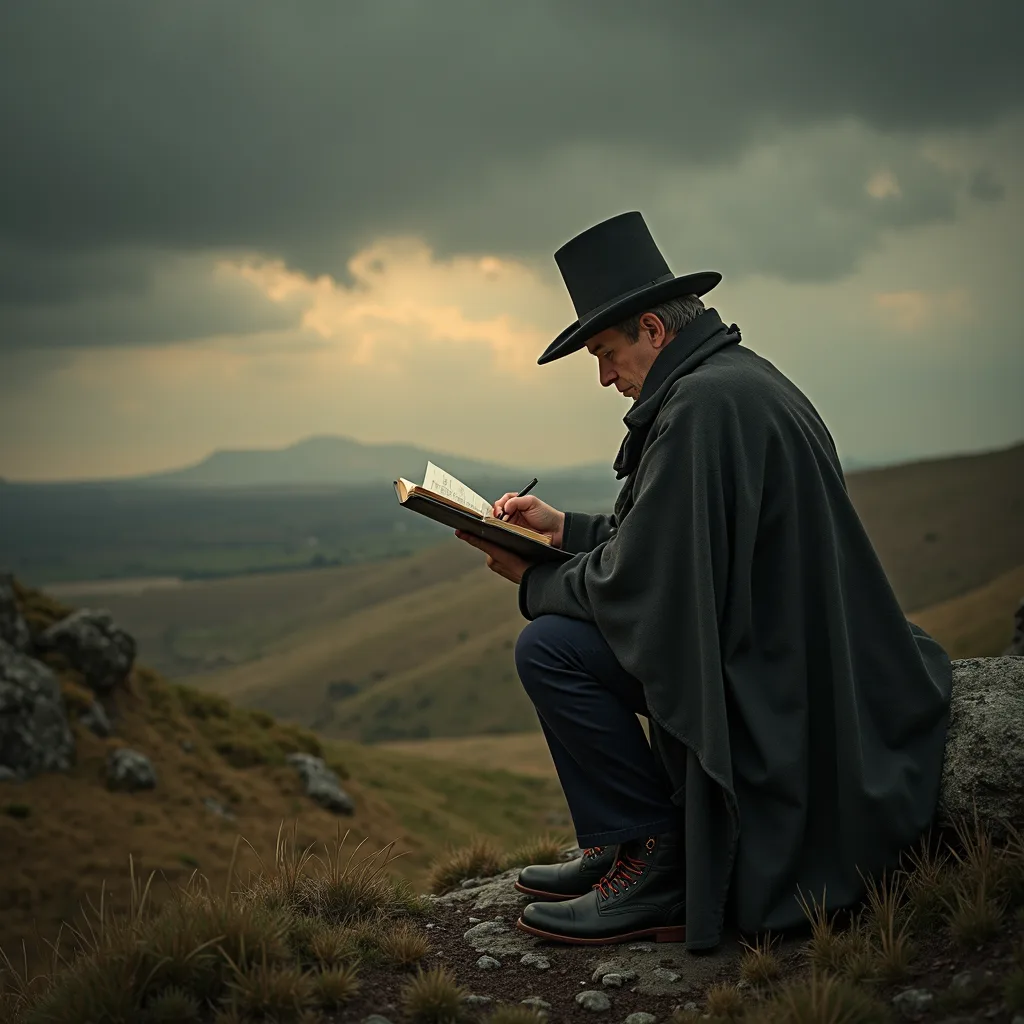 Man in chair writing
